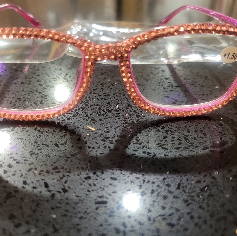 Readers pink rhinestone